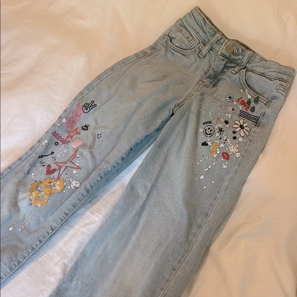 Embroidered Light Blue Jeans